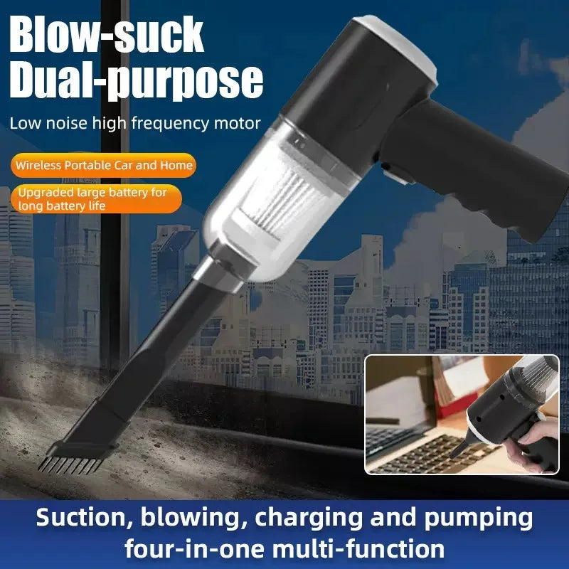3 In 1 Integrated Suction And Blowing Vacuum Combination Vacuum Cleaner USB Charging Small Car Household Vacuum Cleaner